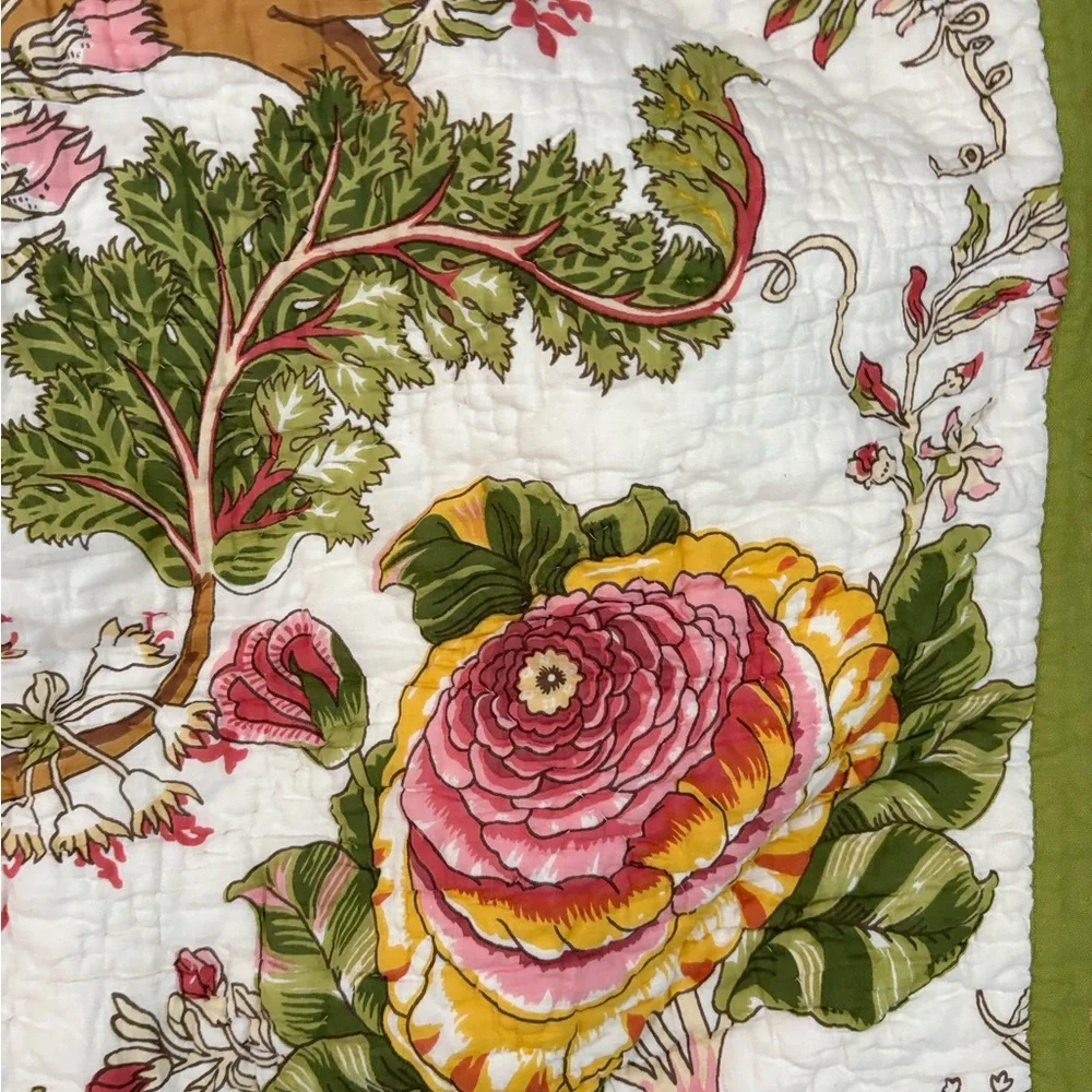 Pottery Barn Wells King  Sham Jacobean Floral Cotton 36x21”